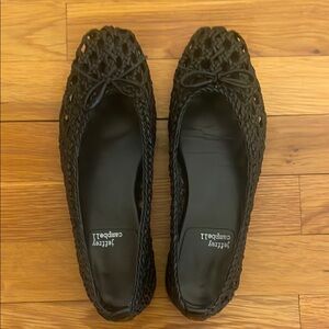 Jeffrey Campbell Black Woven Loafers